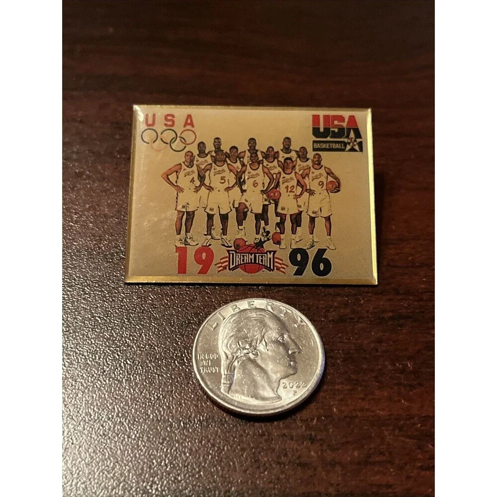 Vintage 1996 Atlanta‎ Olympics Team USA Dream Team Basketball Lapel Hat Pin